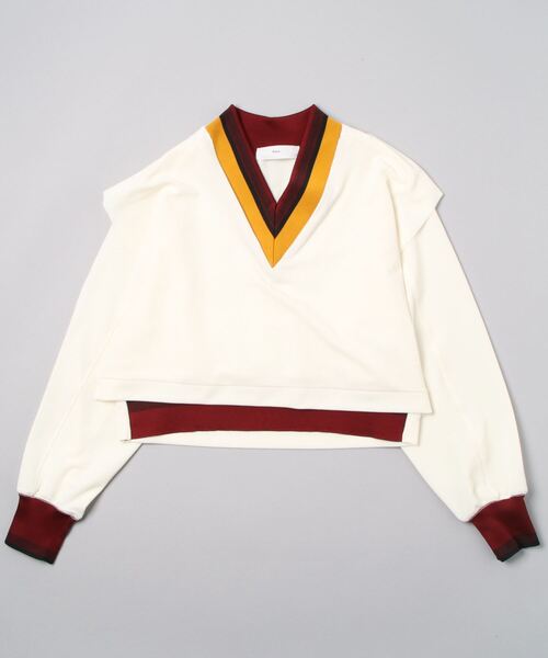 TOGA PULLA(トーガ プルラ)の「TOGA PULLA Code pique jersey top(スウェット・レディース・ホワイト/ブラック・36/38)」の6枚目の写真