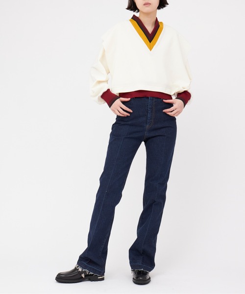 TOGA PULLA(トーガ プルラ)の「TOGA PULLA Code pique jersey top(スウェット・レディース・ホワイト/ブラック・36/38)」の11枚目の写真