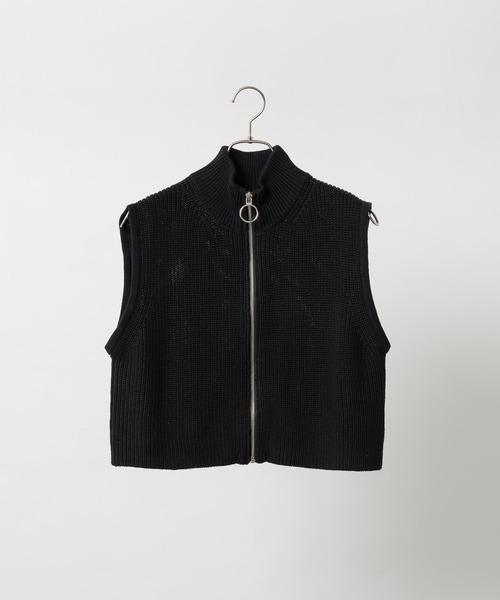 FEKETE（フェケテ）の「TURTLENECK ZIP-UP KNIT VEST / ハイネックジップアップニットベスト（ベスト・レディース・ブラック/マルチ・FREE）」の21枚目の写真