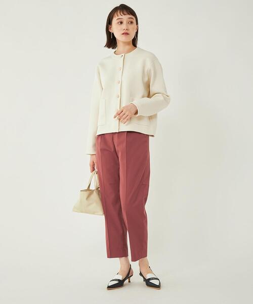 green label relaxing フォルム ノーカラー カーディガン green label relaxing（グリーンレーベルリラクシング）の