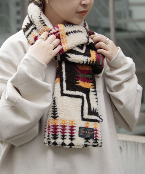 PENDLETON(ペンドルトン)の「【PENDLETON/ペンドルトン】別注HARDING ボアマフラー リバーシブル フリース(マフラー・メンズ・ホワイト系その他/ブラック系その他/ベージュ系その他・FREE)」の7枚目の写真