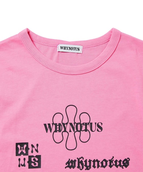 bonjour records(ボンジュールレコーズ)の「【WHYNOTUS/ワイノットアス】WNUS sticker tee WNUSステッカーTシャツ(Tシャツ/カットソー・レディース・ピンク/イエロー・S/M)」の8枚目の写真