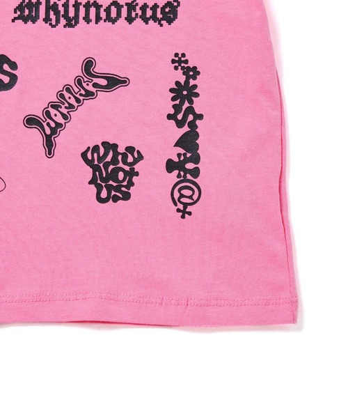 bonjour records(ボンジュールレコーズ)の「【WHYNOTUS/ワイノットアス】WNUS sticker tee WNUSステッカーTシャツ(Tシャツ/カットソー・レディース・ピンク/イエロー・S/M)」の3枚目の写真