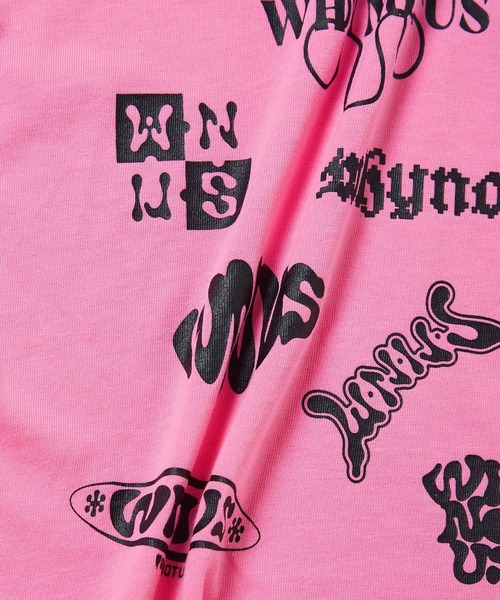 bonjour records(ボンジュールレコーズ)の「【WHYNOTUS/ワイノットアス】WNUS sticker tee WNUSステッカーTシャツ(Tシャツ/カットソー・レディース・ピンク/イエロー・S/M)」の6枚目の写真