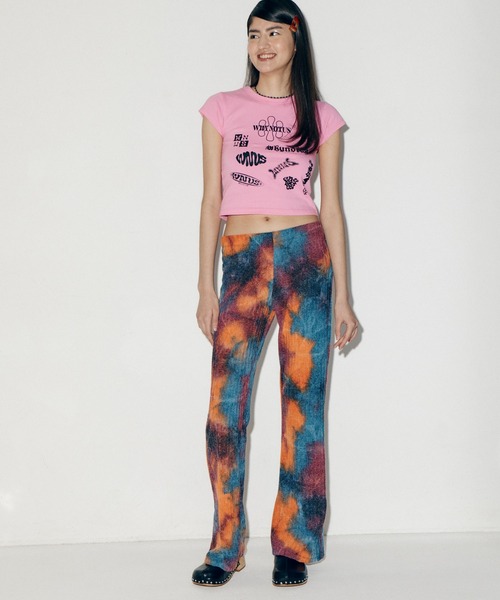 bonjour records(ボンジュールレコーズ)の「【WHYNOTUS/ワイノットアス】WNUS sticker tee WNUSステッカーTシャツ(Tシャツ/カットソー・レディース・ピンク/イエロー・S/M)」の13枚目の写真