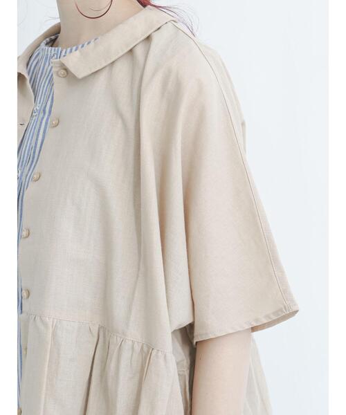 Samansa Mos2（サマンサ モスモス）の「◎ワイドギャザーブラウス（シャツ/ブラウス・レディース・ブラック/ベージュ/オフホワイト・ﾌﾘ-）」の14枚目の写真