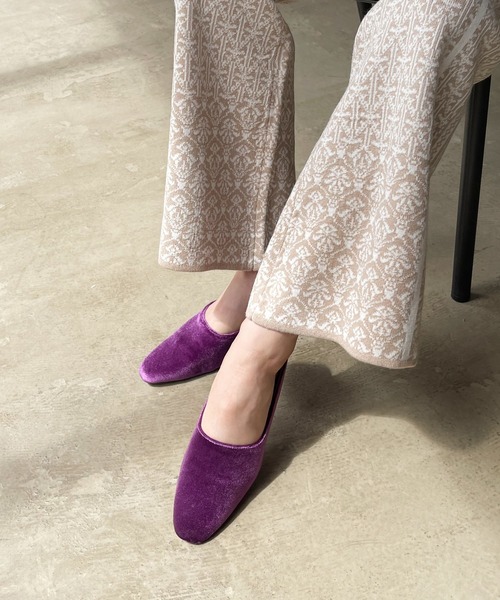 ベロアフラットサンダル マリー クラブ Marie Club クッション入りベロアフラットサンダル