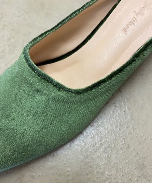 Shelly island（シェリーアイランド）の「ベロアフラットサンダル（サンダル・レディース・ベージュ/パープル/グリーン・L/M）」の14枚目の写真