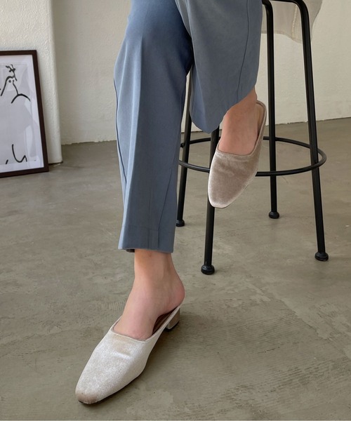 ベロアフラットサンダル マリー クラブ Marie Club クッション入りベロアフラットサンダル