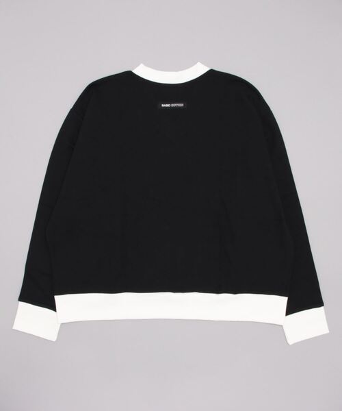 BASIC COTTON(ベーシックコットン)の「【BASIC COTTON/ベーシックコットン】MIX V MTM / Vネック スウェット トレーナー(スウェット・メンズ・ホワイト/ブラック・ONE SIZE)」の6枚目の写真