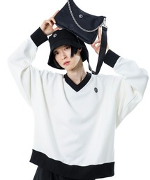 【BASIC COTTON/ベーシックコットン】MIX V MTM / Vネック スウェット トレーナー