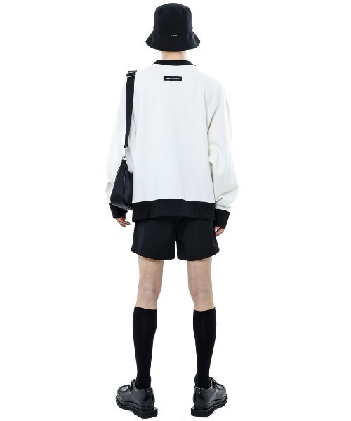 BASIC COTTON(ベーシックコットン)の「【BASIC COTTON/ベーシックコットン】MIX V MTM / Vネック スウェット トレーナー(スウェット・メンズ・ホワイト/ブラック・ONE SIZE)」の10枚目の写真