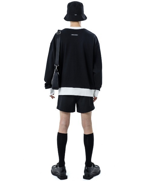 BASIC COTTON(ベーシックコットン)の「【BASIC COTTON/ベーシックコットン】MIX V MTM / Vネック スウェット トレーナー(スウェット・メンズ・ホワイト/ブラック・ONE SIZE)」の9枚目の写真