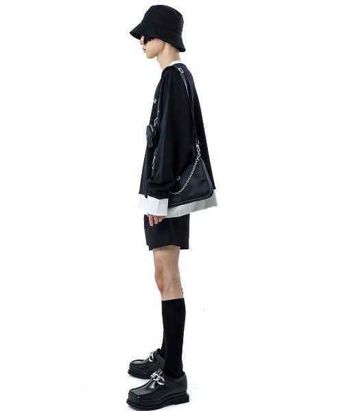 BASIC COTTON(ベーシックコットン)の「【BASIC COTTON/ベーシックコットン】MIX V MTM / Vネック スウェット トレーナー(スウェット・メンズ・ホワイト/ブラック・ONE SIZE)」の7枚目の写真