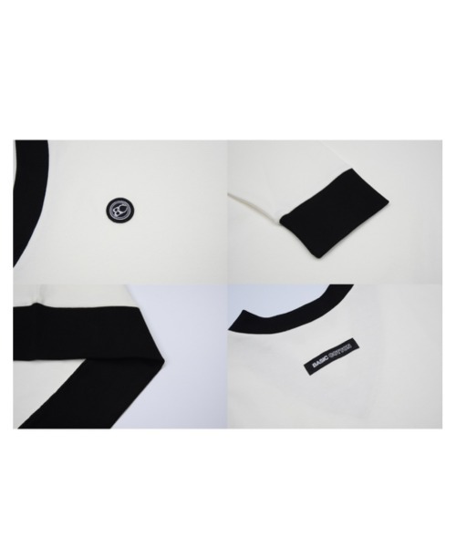 BASIC COTTON(ベーシックコットン)の「【BASIC COTTON/ベーシックコットン】MIX V MTM / Vネック スウェット トレーナー(スウェット・メンズ・ホワイト/ブラック・ONE SIZE)」の16枚目の写真