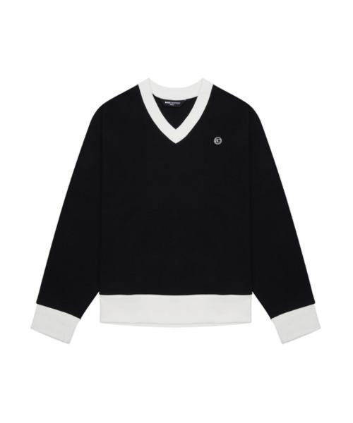 BASIC COTTON(ベーシックコットン)の「【BASIC COTTON/ベーシックコットン】MIX V MTM / Vネック スウェット トレーナー(スウェット・メンズ・ホワイト/ブラック・ONE SIZE)」の19枚目の写真