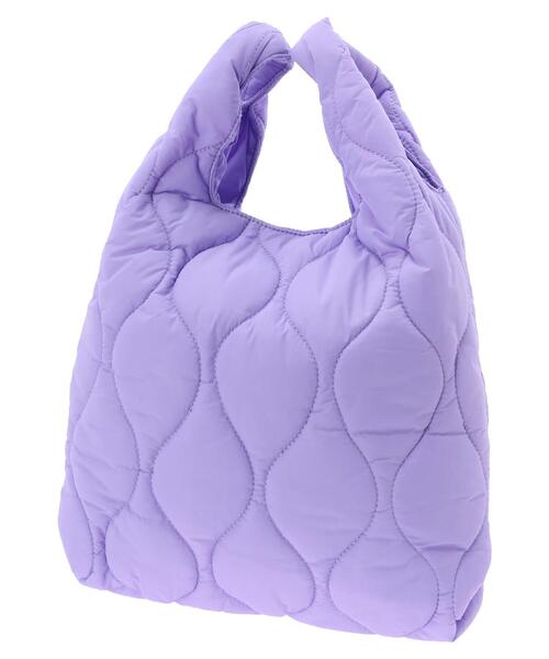 Green　Parks（グリーンパークス）の「キルトトートバッグ（トートバッグ・レディース・ブラウン/パープル/ホワイト・FREE）」の4枚目の写真