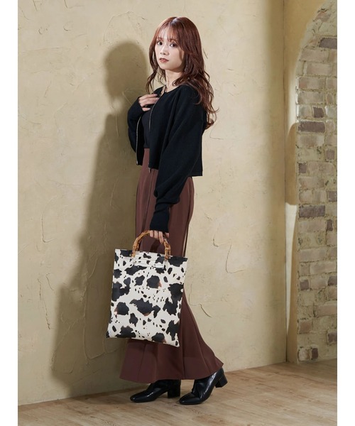 earth music&ecology（アースミュージックアンドエコロジー）の「Wジップニットカーディガン（カーディガン/ボレロ・レディース・ブラック/ベージュ/ブルー・FREE）」の19枚目の写真