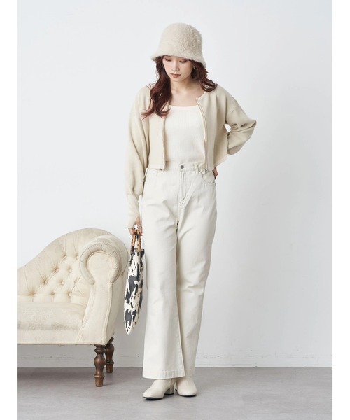 earth music&ecology（アースミュージックアンドエコロジー）の「Wジップニットカーディガン（カーディガン/ボレロ・レディース・ブラック/ベージュ/ブルー・FREE）」の15枚目の写真