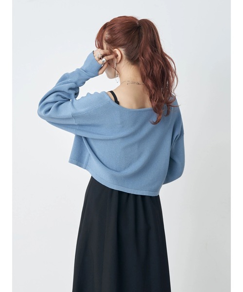 earth music&ecology（アースミュージックアンドエコロジー）の「Wジップニットカーディガン（カーディガン/ボレロ・レディース・ブラック/ベージュ/ブルー・FREE）」の6枚目の写真