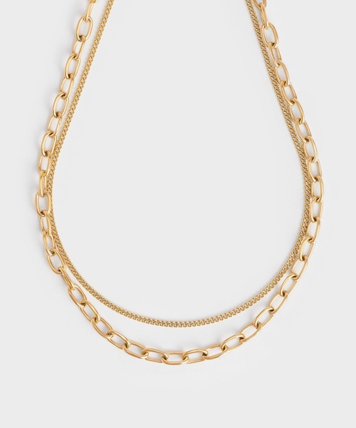 CHARLES & KEITH（チャールズ & キース）の「ダブルチェーン チョーカー（ネックレス・レディース・シルバー/ゴールド/ゴールド系その他・FREE）」の3枚目の写真