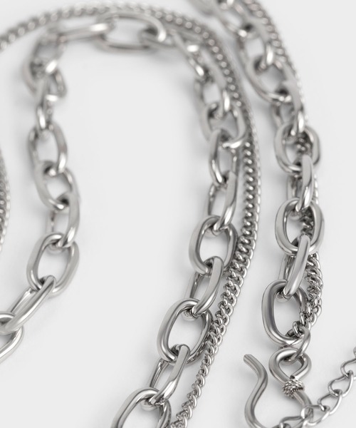 CHARLES & KEITH（チャールズ & キース）の「ダブルチェーン チョーカー（ネックレス・レディース・シルバー/ゴールド/ゴールド系その他・FREE）」の5枚目の写真