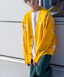 別注 フラワージャガード ルーズニットカーディガン