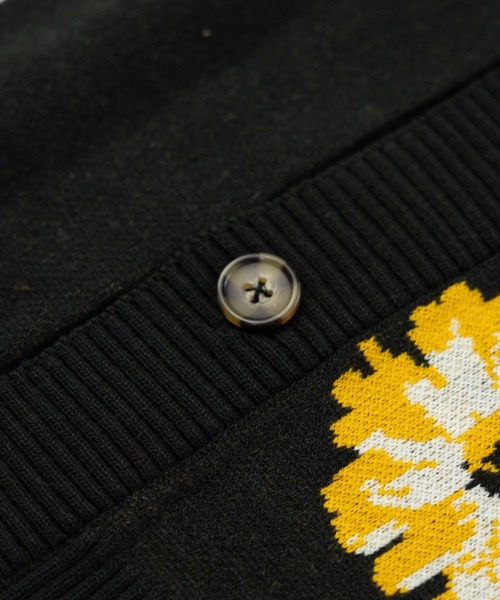 NYLAUS（ナイラス）の「別注 フラワージャガード ルーズニットカーディガン（カーディガン/ボレロ・メンズ・ブラック/グリーン/イエロー・M/L）」の7枚目の写真