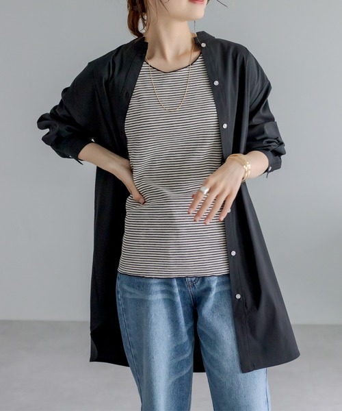 PUAL CE CIN(ピュアルセシン)の「テレコ染め分けボーダータンクトップ(タンクトップ・レディース・ブラック/ピンク/ベージュ・FREE)」の15枚目の写真