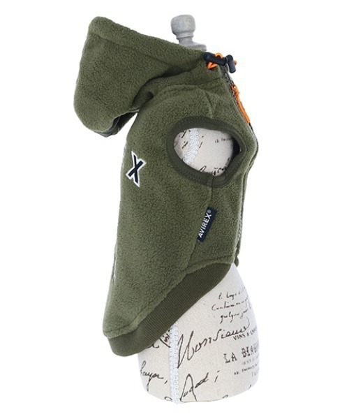 AVIREX（アヴィレックス）の「AVIREX/バーシティフリースフーディ（ペットウェア・メンズ・ブラウン/カーキ・2L/3L/S/M/L/XS/3S/3M）」の7枚目の写真