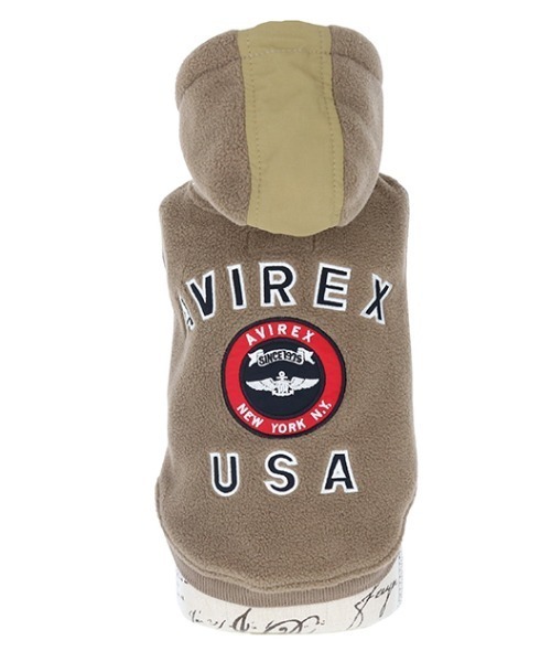 AVIREX（アヴィレックス）の「AVIREX/バーシティフリースフーディ（ペットウェア・メンズ・ブラウン/カーキ・2L/3L/S/M/L/XS/3S/3M）」の8枚目の写真