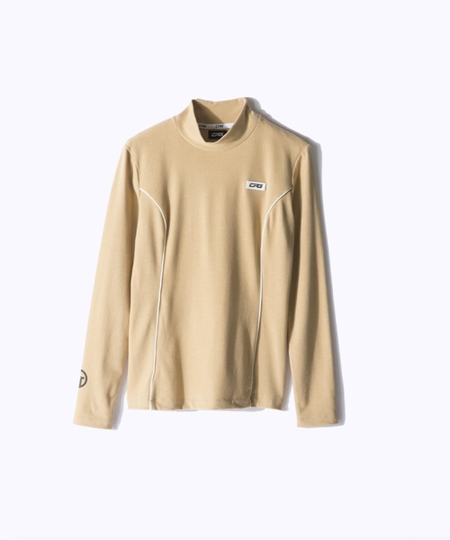 CPG GOLF（シーピージーゴルフ）の「Warm type long sleeve shirt piping（ウオームタイプロングスリーブシャツパイピング）（Tシャツ/カットソー・レディース・ホワイト/ブラック/ベージュ・SMALL/MEDIUM/LARGE）」の4枚目の写真