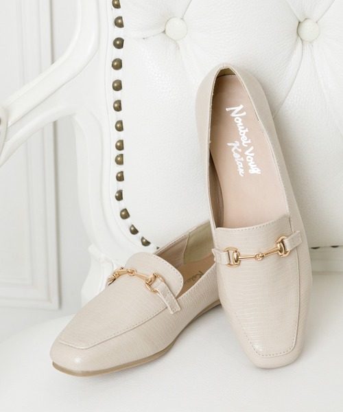 Noubel Voug Relax（ヌーベルヴォーグリラックス）の「リザード型押しビットローファーパンプス（ローファー・レディース・ダークベージュ/ベージュ/ダークブラウン/ブラック・3L/S/M/L/LL）」の3枚目の写真