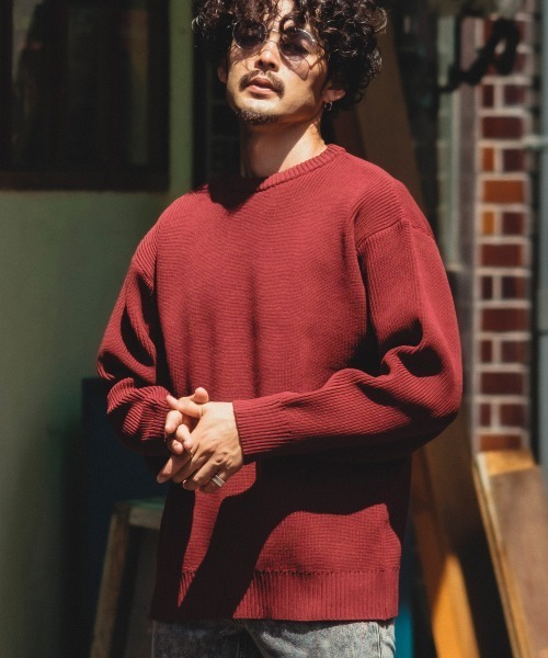 improves(インプローブス)の「【improves】クルーネック ニットセーター(ニット/セーター・メンズ・ブラウン/グリーン/アイボリー/ワイン・MEDIUM/LARGE)」の4枚目の写真