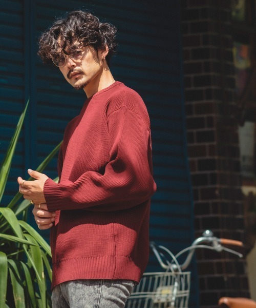 improves(インプローブス)の「【improves】クルーネック ニットセーター(ニット/セーター・メンズ・ブラウン/グリーン/アイボリー/ワイン・MEDIUM/LARGE)」の18枚目の写真