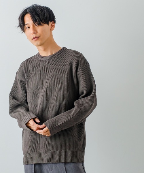 improves(インプローブス)の「【improves】クルーネック ニットセーター(ニット/セーター・メンズ・ブラウン/グリーン/アイボリー/ワイン・MEDIUM/LARGE)」の9枚目の写真