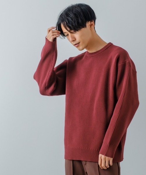 improves(インプローブス)の「【improves】クルーネック ニットセーター(ニット/セーター・メンズ・ブラウン/グリーン/アイボリー/ワイン・MEDIUM/LARGE)」の17枚目の写真