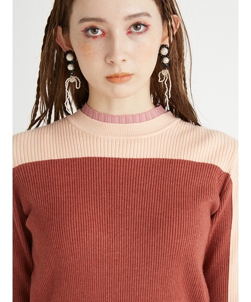 FURFUR（ファーファー）の「カラーブロックリブニット（ニット/セーター・レディース・ピンク/グリーン/イエロー・FREE）」の13枚目の写真