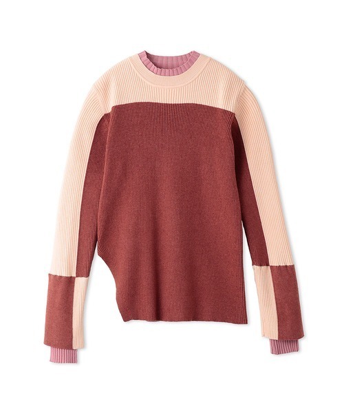 FURFUR（ファーファー）の「カラーブロックリブニット（ニット/セーター・レディース・ピンク/グリーン/イエロー・FREE）」の9枚目の写真