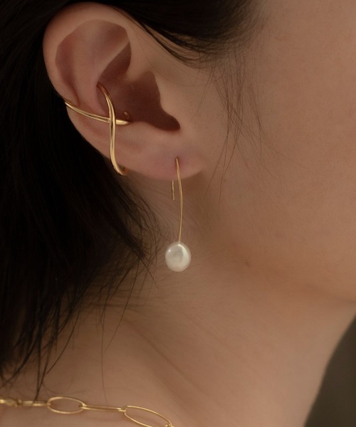 【GETMEBLING】(silver925) Ribbon Pearl Earring ピアス GETMEBLING】(silver925) Ribbon Pearl Earring ピアス アクセサリー