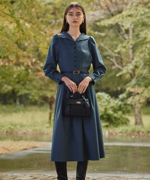 Cheek（チーク）の「クラシカルチェックワンピース（ワンピース・レディース・ブラウン/グレー/ダークグリーン系・SMALL/MEDIUM）」の2枚目の写真