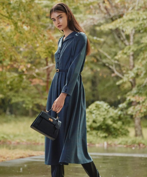 Cheek（チーク）の「クラシカルチェックワンピース（ワンピース・レディース・ブラウン/グレー/ダークグリーン系・SMALL/MEDIUM）」の4枚目の写真