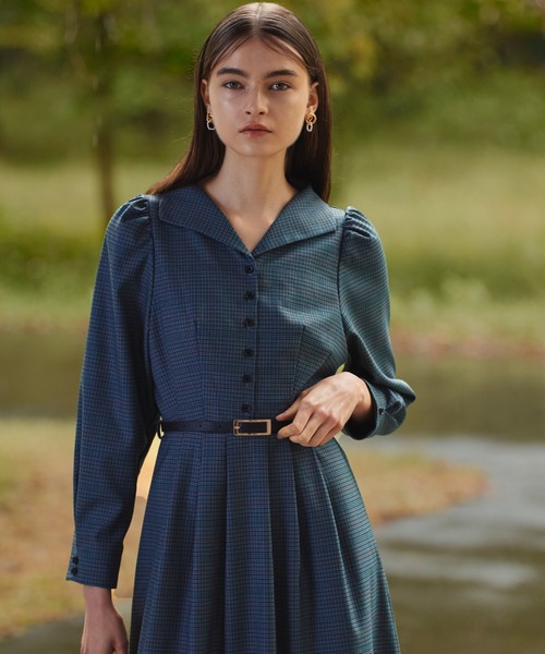 Cheek（チーク）の「クラシカルチェックワンピース（ワンピース・レディース・ブラウン/グレー/ダークグリーン系・SMALL/MEDIUM）」の6枚目の写真