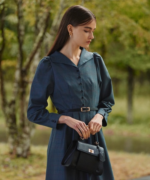 Cheek（チーク）の「クラシカルチェックワンピース（ワンピース・レディース・ブラウン/グレー/ダークグリーン系・SMALL/MEDIUM）」の7枚目の写真