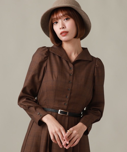 Cheek（チーク）の「クラシカルチェックワンピース（ワンピース・レディース・ブラウン/グレー/ダークグリーン系・SMALL/MEDIUM）」の11枚目の写真