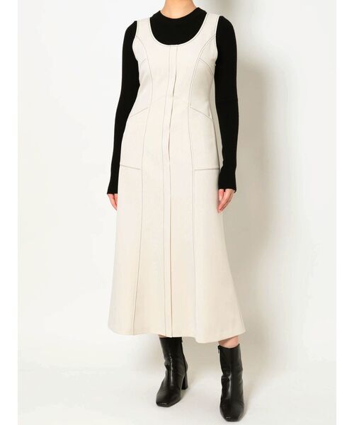 LAGUNAMOON（ラグナムーン）の「バイカラーステッチジャンパースカート（ジャンパースカート・レディース・パープル/ブラウン/アイボリー・SMALL/MEDIUM）」の11枚目の写真