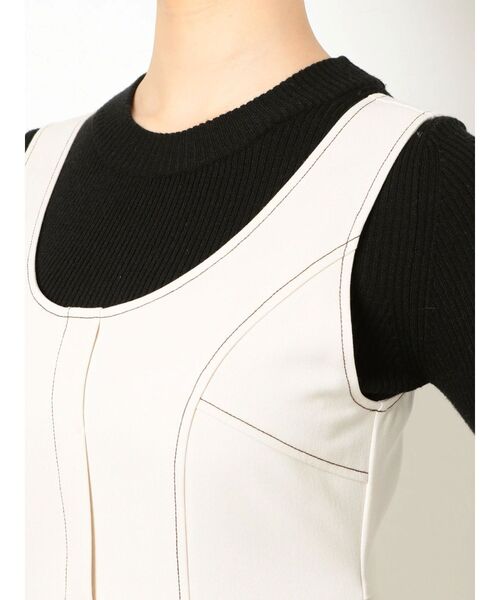 LAGUNAMOON（ラグナムーン）の「バイカラーステッチジャンパースカート（ジャンパースカート・レディース・パープル/ブラウン/アイボリー・SMALL/MEDIUM）」の21枚目の写真