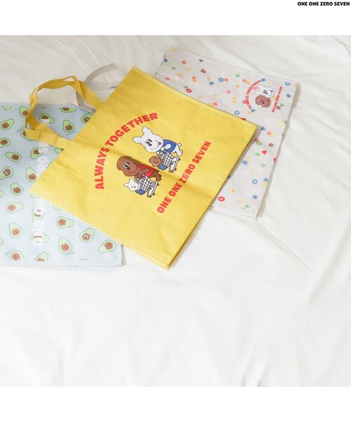 apres les cours(アプレレクール)の「1107 ショッピングBAG(エコバッグ/サブバッグ・キッズ・アイボリー/サックスブルー/イエロー・FREE)」の4枚目の写真