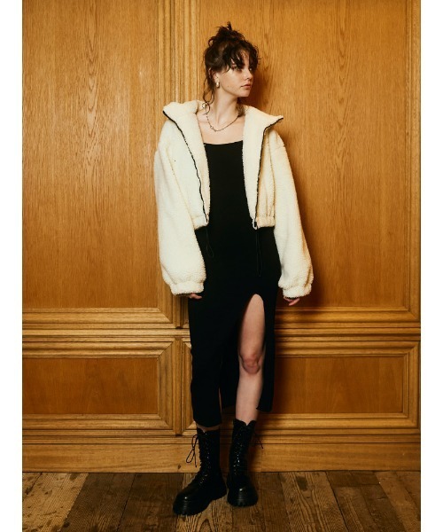 ENVYM（アンビー）の「スリットニットロングＯＰ（ワンピース・レディース・グレー/ブラック/グリーン・FREE）」の16枚目の写真