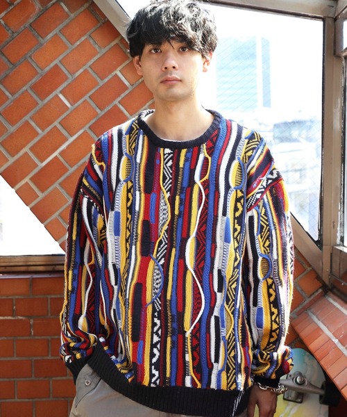 ８(eight)（エイト）の「３Ｄクルーネックニット（ニット/セーター・メンズ・ブラウン/グリーン/ネイビー/ネイビー系/ブラック・MEDIUM/LARGE）」の9枚目の写真